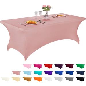 LZY Spandex Fitted Stretch Table Cover for 6 ft or 4ft or 8ft Folding Table, Rectangular Cocktail Tablecloth, Perfect for Party or Banquet