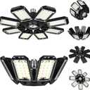 LED Garage Lights Bulb 8 Panels 2 Pack -200W, 20000LM 6500K Led Shop Light with 8 Deformable Panels, Basement Barn Light Garage Ceiling Lights