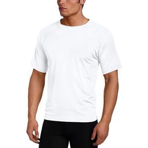Kanu Surf Men's Short Sleeve UPF 50 Swim Shirt Rash Guard Sun Shirt (Regular & Extended Sizes) (White), S