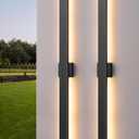 EDISHINE 47.2" LED Outdoor Wall Lights, 3CCT & 10%-100% Dimmable, IP65 Waterproof, Modern Exterior Lighting Fixtures, Linear Long Exterior Wall Light for House, Yard, 2 Pack, Black