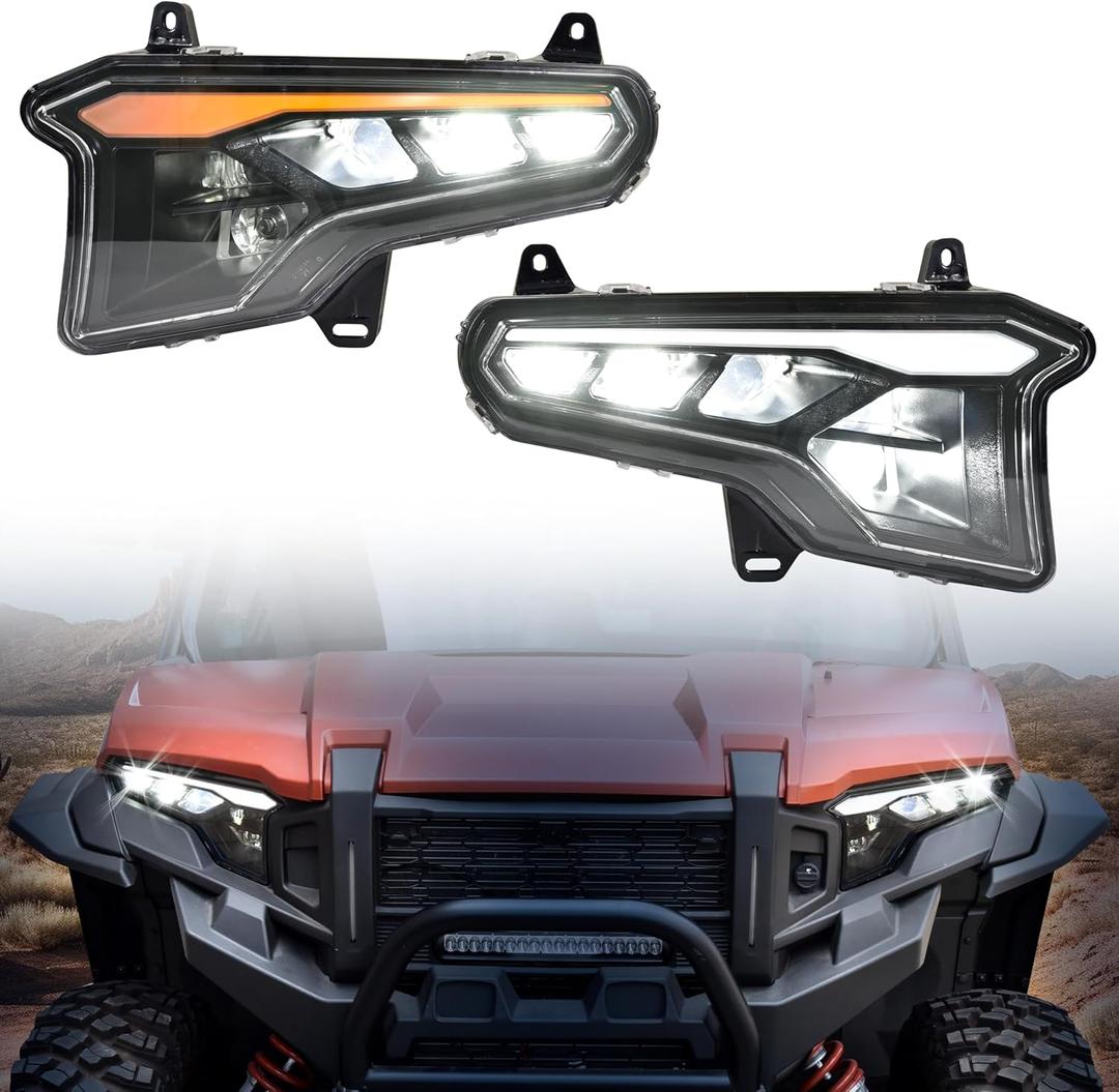 LED Headlights for XPEDITION XP/ADV, Front LED Head Lights with High-Low Beams DRL Sequential Turn Signal Flashing Lights for Polaris XPEDITION XP/XP5/ADV/ADV5 2024 2025 Accessories(2PCS)