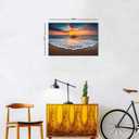 Beach Pictures Wall Art Ocean Bathroom Decor Sunset Hawaii Coastal Wall Decor Ocean Waves Landscape Picture Nature Seascape Canvas Prints Painting Relaxing Artwork Living Room Decoration 16x24