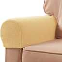 SUBRTEX Stretch Armrest Covers Spandex Arm Covers for Chairs Couch Sofa Armchair Slipcovers for Recliner Sofa with Twist Pins 2pcs (Sand Yellow)