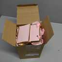 Yeaqee 50 Pcs Mini Metallic Paper Gift Bags with Handles 4x2.75x4.5'' Tiny Small Gift Bags with Thank You Tag for Wedding Graduation Birthday Party Return Gifts Jewelry Business (Pink,Gold)