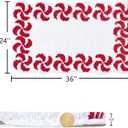 Estmy Cute Christmas Candy 2x3 Throw Rugs Indoor Doormat Non Slip Washable, Holiday Xmas Festive Boho Sweet Colorful Red Scalloped Swirl Small Christmas Area Rugs for Entryway Kitchen Bedroom (24W x 36L)