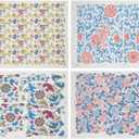 WEBEEDY 4 Styles Ceramic Clay Transfer Papers Vintage Flower Underglaze Transfers Paper Decals for Pottery, 21.3" x 14.6" Ceramic DIY Sticker for Overglaze Enamel Waterslide Decal, 54 x 37 cm