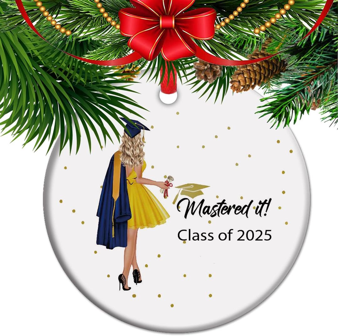 Masters Degree Graduation Ornament 2025, Mastered It Graduated Gift, College Grad Gifts (C14)