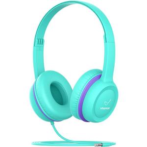 Kids Headphones, Wired Headphones for Kid with Safe Volume Limiter, Kid Headphone with Cord 3.5mm Jack, On-Ear Girls Boys Toddler Headphone for School  (Green)