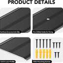 Raytano 48"L×2.4"W ×0.1"H Flat Profile Aluminum Floor Transition Strip, Metal Door Threshold for Carpet Wood Tile Vinyl Flooring Gaps, Indoor and Outdoor Doorway Decoration Protector(Black,1pc)