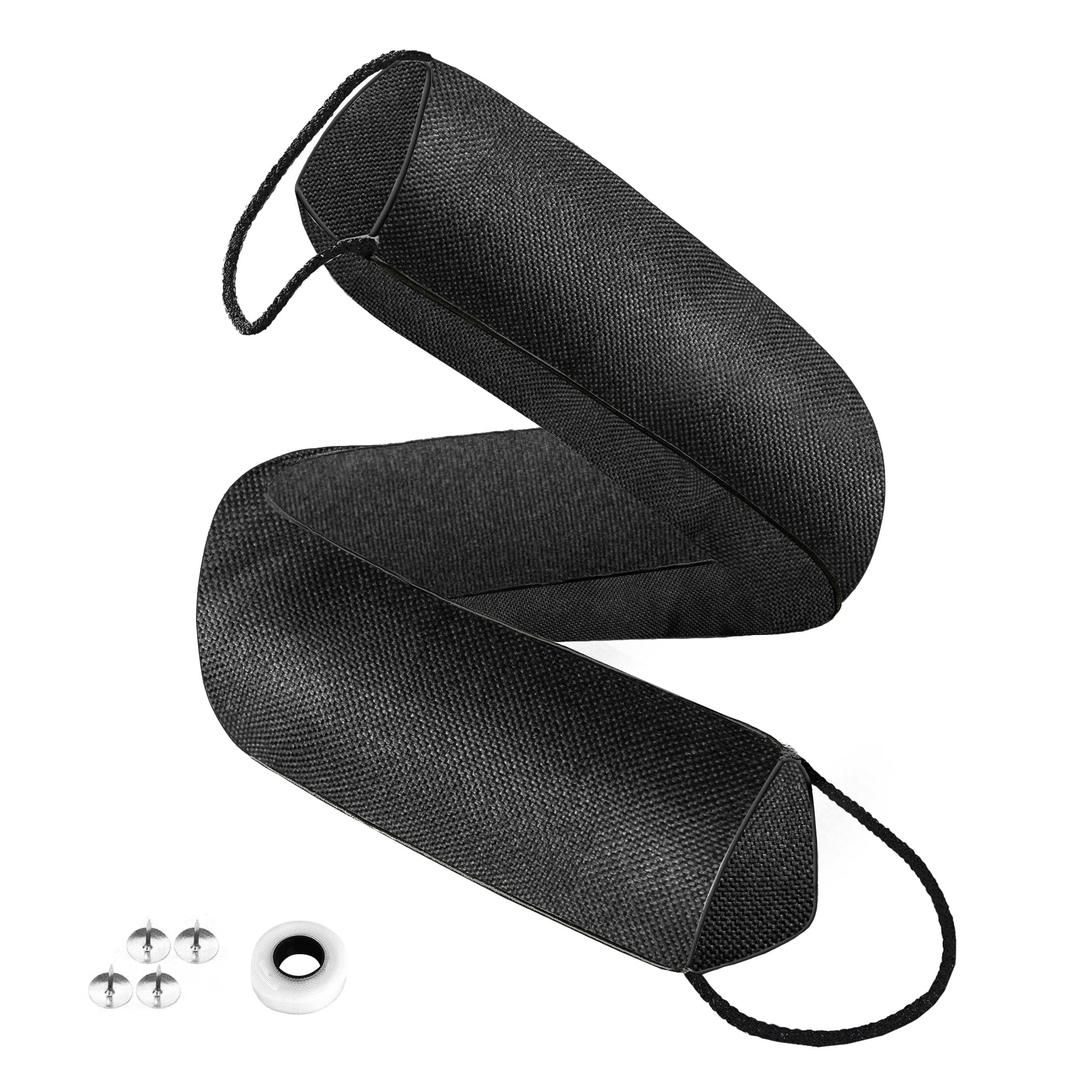 QUOLIX Triangle Under-Door Draft Stopper, 32" Noise Blocker, Weighted Weather Stripping, Gray Cotton & Polyester, Multi-Function Noise & Light Blocker, Black