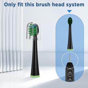 Replacement Toothbrush Heads for All Waterpik Sonic Fusion Models (SF-01, SF-02, SF-03, and SF-04 Series), Compact, with Covers, 4 Count, Black