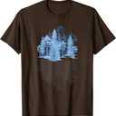 Nature Reflection Forest Trees Outdoor Wildlife T-Shirt M Brown