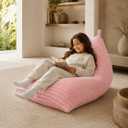 Sea Zaela Daily Leisure Bean Bag Chair Foam Filler Faux Fur Bean Bag Chair for Kids, Standard
