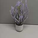 DILATATA Lavender Flowers Artificial Decor in Cement Pot - Faux Plants for Rustic Home, Bathroom, Table Centerpieces, Wedding Decor - Purple Potted Lavender Flower