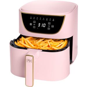 Paris Hilton Air Fryer, Large 6-Quart Capacity, Nonstick Made without PFAS, Touchscreen Display, 8-in-1 (Air Fry, Roast, Broil, Bake, Reheat, Keep Warm, Pizza, Dehydrate), Dishwasher Safe, Pink