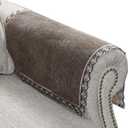 MINJIATEX Couch arm Covers,Non-Slip lace Sofa arm Covers Set of 2 Washable Sofa armrests Covers for Living Room Recliner Chair arm Cover Protectors for Leather Sofa armrest slipcover (HZW-Brown)
