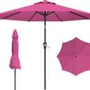 9 FT Patio Umbrella for Outdoor, Outdoor Umbrella with Push Button Tilt and Crank, Outdoor Patio Umbrellas with 8 Sturdy Ribs for Market, Garden, Deck, Backyard, Pool (Rose Pink)