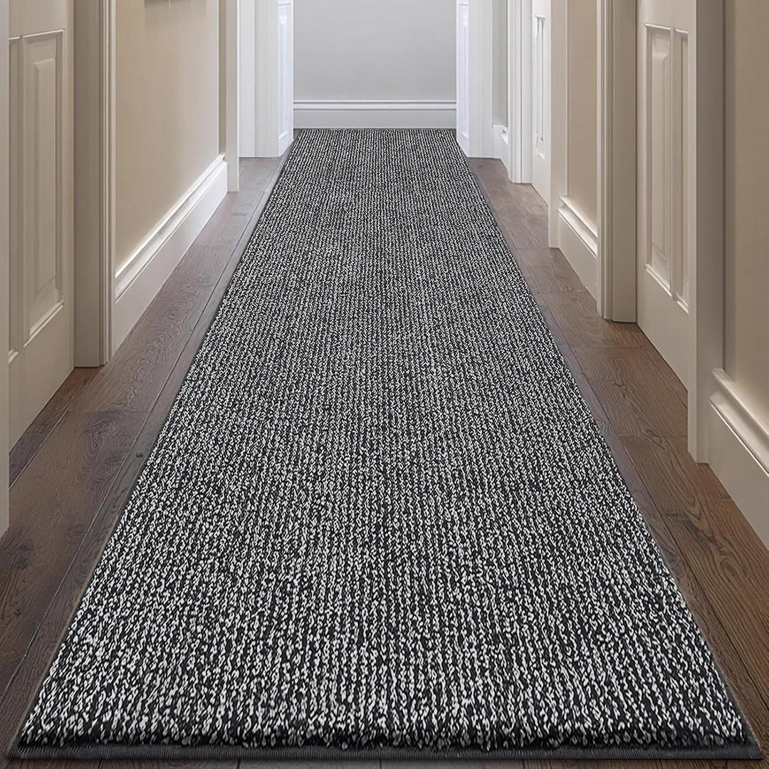 Washable Runner Rug 32" x 120" Rectangular, Non Slip Absorbent Indoor Entryway Rug for Floor, Laundry, Hallway, Bedroom (Roll Packing)