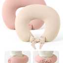 lulumoon Muslin Nursing Pillow Covers - 2-Pack Cotton Slipcovers for Breastfeeding Pillow - Extended Adjustable Strap for Secure Fit & Stable Support - Hidden Zipper Safety for Bottle-Feeding (SkinpinkCream)