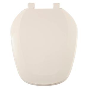 Centoco Eljer Emblem Round Toilet Seat with Square Front, Closed Front with Cover, Residential, Plastic, Made in the USA, EMB201-306, Natural