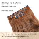 Long Hair Clip in Extensions 4PCS Seamless Clips ins for Women Non-Weft Wavy Easy Hairpieces Charming Wave Synthetic Fiber 22 Inch Full Head Breathable Medium Brown mis Caramel Blonde