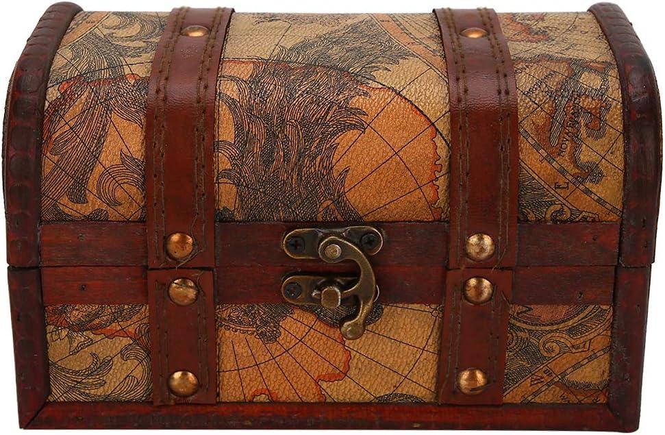 Vintage Boxes, Wooden Box Jewelry Storage Case Handmade Treasure Chest Storage Box Vintage Wood Box Vintage Style Wooden Box Decoration Wood Storage Organizer for Jewelry Ornaments
