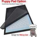Waretary Cat Litter Box Mat: 47"x 36" Waterproof Kitty Cat Litter Trapping Mat, Easy-clean Double-layer Scatter Control Pad Rug (Black)