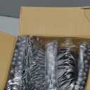 150PCS Silver Plastic Silverware, Heavy Duty Utensils, Disposable Plastic Cutlery Silverware Include 50 Forks, 50 Knives, 50 Spoons for Party and Wedding, Shiny Silver