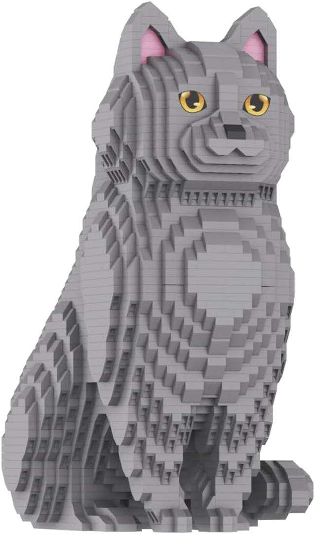 HONLANCH Animal Cat Series Shorthair Blue Cat Micro Building Blocks Set(2903PCS) Gift for Adults and Kids
