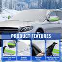 Car Windshield Cover for Ice and Snow - Magnetic Car Windshield Snow Cover, 5-Layer Material Protection Windshield Snow Cover, Winter Frost Guard Car for Most Standard Cars, SUV
