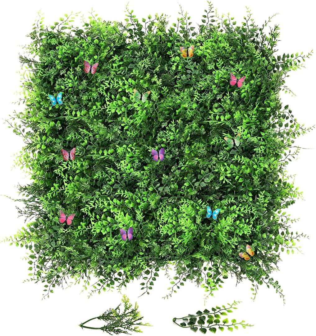 12 Pack 20x20 Fake Turf Mats Anti-UV Evergreen Hedge Backdrop Cover