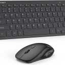 TECKNET Wireless Keyboard and Mouse Combo, Mini Cordless Computer Keyboard and Mouse Set 2.4GHz, Silent Adjustable 1600 DPI, Quiet Click, Lag-Free for Computer, Laptop, PC, Windows, Mac, Chrome OS (Black)
