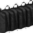 5 Pack Compression Packing Cubes for Travel Space Saving Cubes Luggage Organizer for Suitcase(Black,S)