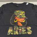 Aries Queen Camouflage Black Woman Cap Zodiac Sign T-Shirt, L