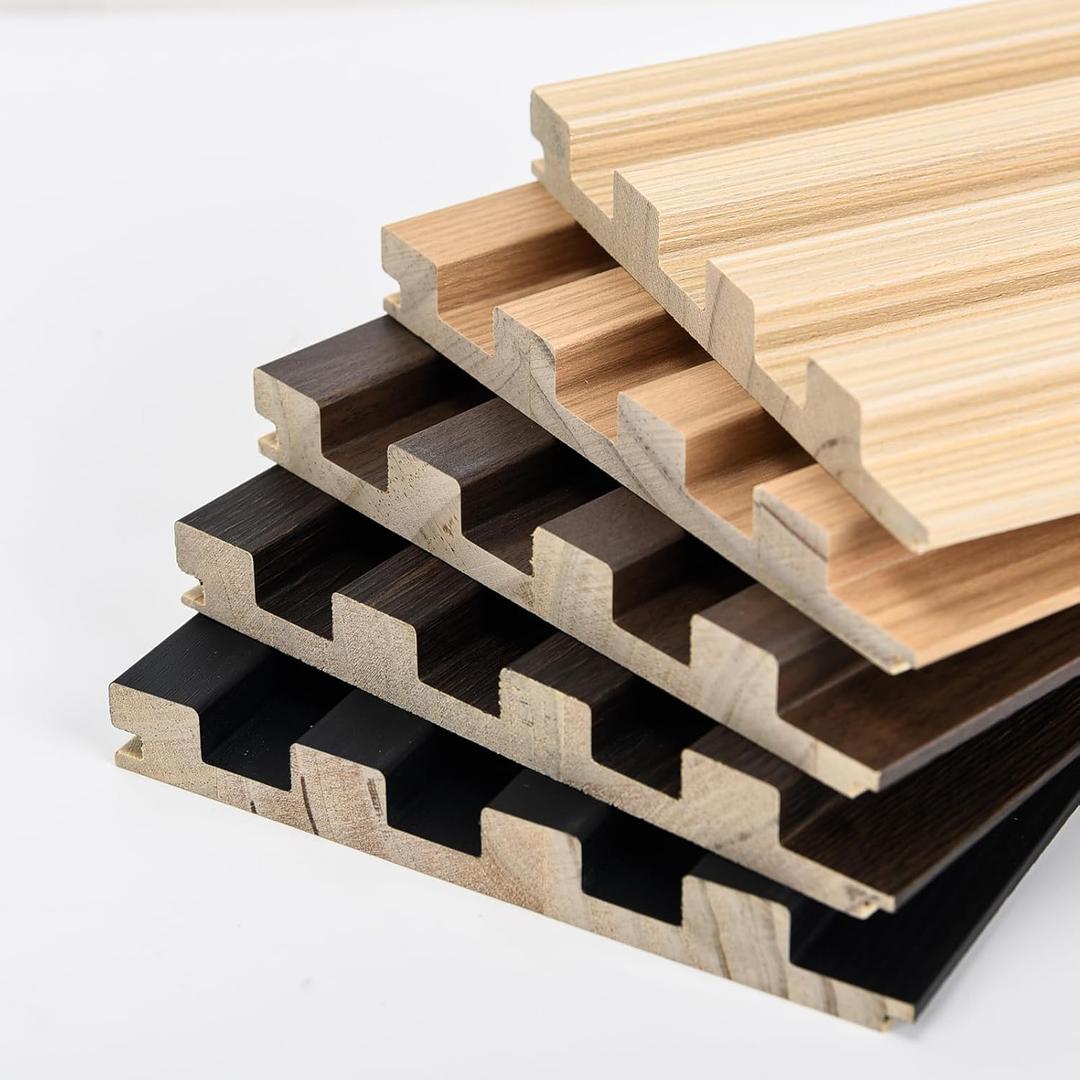 Art3d Slat Wood Wall Paneling for Interior and Ceiling Decoration - 5 Samples Pack, 6 x 5.7in.