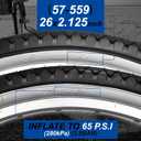 2 Pack 26 inch Bike Tires - 26x2.125 Beach Cruiser Bicycle Tires for Folding Replacement Bike with 26 inch Schrader Valve Bike Tubes, 2 Tire Levers