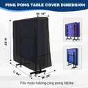 Saking Ping Pong Table Cover, Heavy Duty Table Tennis Table Cover Waterproof Sunproof Indoor & Outdoor, Fits Universal 9x5 FT Folding Tables, Windproof Cover with Zipper & Buckles, Black