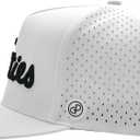 Power Golf GP Performance Golf Hat Snapback with Breathable Laserholes Original Titties Golf Hat with Adjustable Strapback (White)
