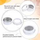 uxcell 2 Oz Tin Cans, 12 Pcs Aluminum Round Tins, Travel Sized Small Metal Tins Cosmetic Sample Containers with Clear Lid for Lotion Bars Beard Balms Candles, White