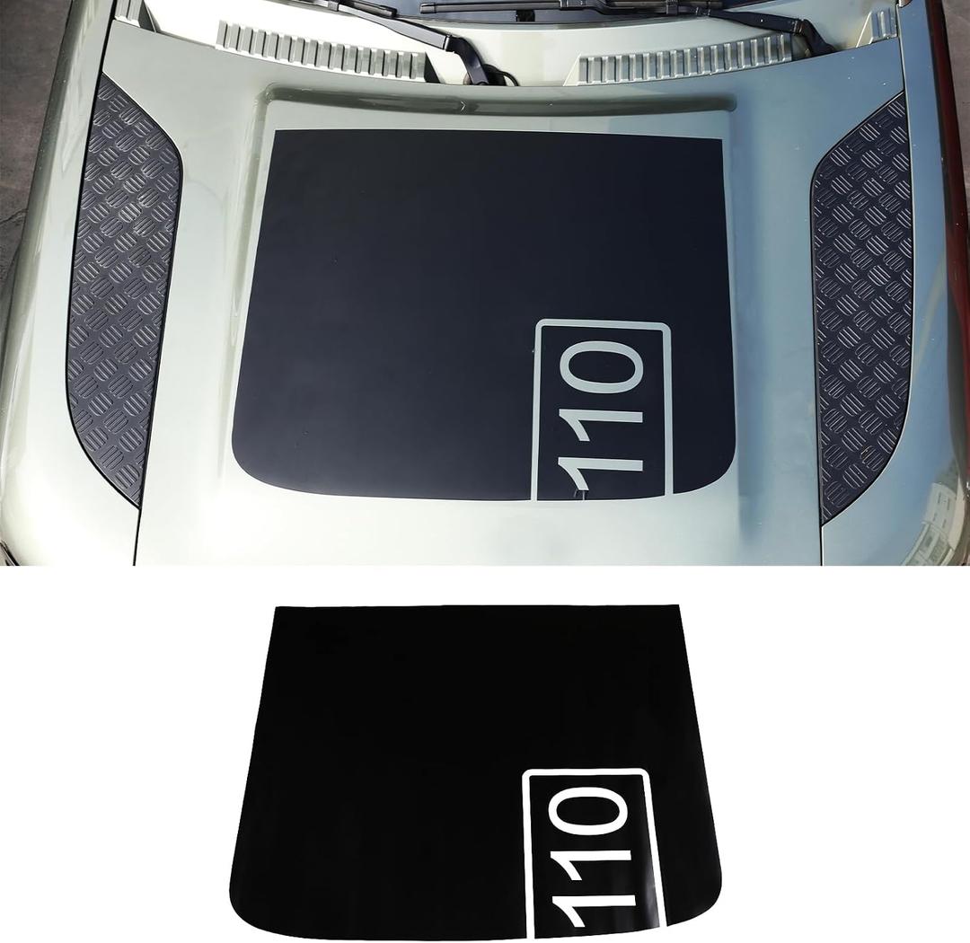 PIUGILH Front Hood Decal Stickers Compatible with Land Rover Defender 110 2020 2021 2022 2023 Exterior Accessories, Car Body Vinyl Sticker Exterior Accessories, 1Pcs, Black