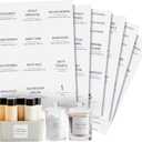 Talented Kitchen Minimalist Bathroom Labels for Organizing - 174 Labels, 2.5" x 2.5" & 2.5" x 0.75", Black on White - Stickers for Jars & Bottles - Water-Resistant for Medicine Cabinet