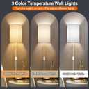 Plug in Wall Sconces Set of Two: Wall Lights with On/Off Switch - Stepless Color Temperature Wall Mount Lamps - Fabric Linen Wall Sconce for Bedroom Living Room & Hallway- Indoor Corded Wall Sconces
