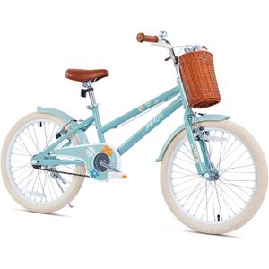 JMMD Girls Bike for 4-12 Years Old Kids, 12 14 16 18 20 24 Kids Bike with Training Wheels, Basket and Doll Seat, Toddler Girls Bicycles with Handbrake & Kickstand, Multiple Colors (sky bule)