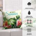 Sweet Summer Pillow Covers 18x18 Set of 2 Pineapple Watermelon Throw Pillow Covers Tropical Fruits Pillowcase Double Sided Printing Cushion Case for Home Decor Outdoor Sofa