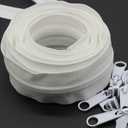 Leekayer #5 White Nylon Coil Sewing Zippers by The Yard Bulk 10 Yards with 25pcs White Sliders for DIY Tailor Sewing Craft,Luggage,Dress,Sofa Cushion, Pillow, Bag(White) (5#-with same color Pull)