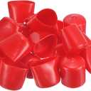 uxcell 50pcs Rubber End Caps 30mm(1 3/16") ID Vinyl PVC Round Tube Bolt Cap Cover Screw Thread Protectors Red