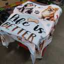 Dogs Throw Blanket, Funny Whimsical and Happy Faces of Puppies Animal Love Pets Throw Blanket 50"x60"