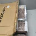 LANDSUN Home Office Chair Mid Back Desk Chair PU Leather Ribbed Executive Swivel Computer Chair with Wheels and Armrests Soft Padded Adjustable Height Conference Task Brown