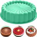 10Inch Charlotte Cake Pan Silicone, Nonstick Round Silicone Baking Mold, Round Silicone Cake Molds for Cheesecake, Strawberry Shortcake Brownie Tart Pie