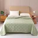 EVOLIVE Cooling Quilt, Diamond Quilted Elastane Lightweight Comforter, Reversible Breathable Soft All Season Bedspread with Elastane (Green, Full/Queen)